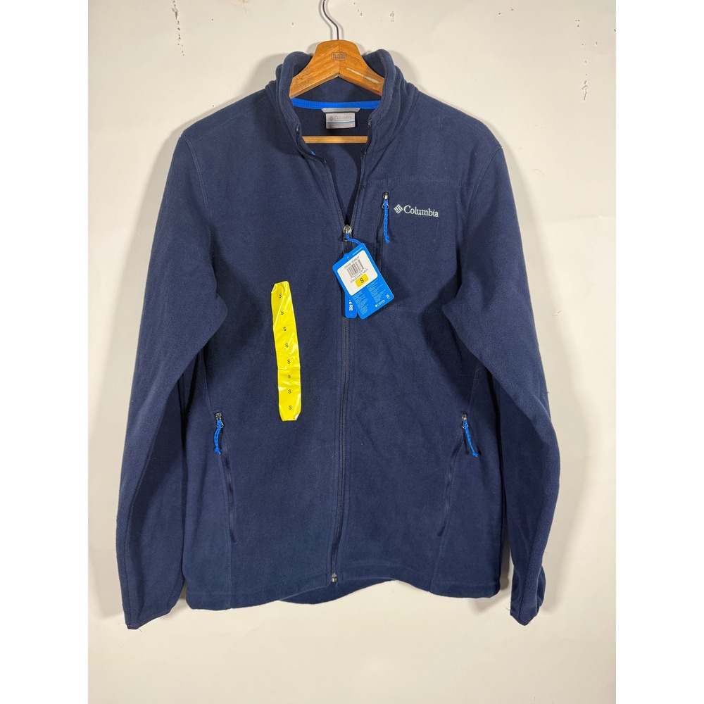 Columbia Mens Full Zip Fleece Jacket Collegiate Navy Blue Small NWT